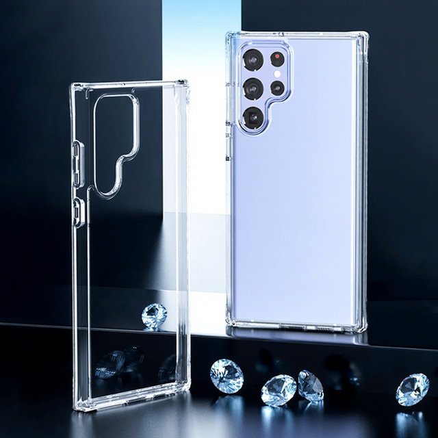 Crystal Bumper Phone case for Samsung Galaxy S23 Ultra Back Phone Cover Hybrid PC TPU Phone case Cover