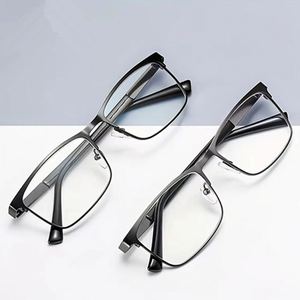 Gafas con Marco Cuadrado de Metal, Protección Contra Luz Azul, UV400, Fotocromáticas para Hombre, con Logotipo Personalizado - Product Image 2