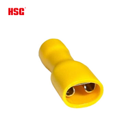 Conector de Terminal de Crimpado Aislado de Cabeza Completa Serie FDFD, PVC, para Cable de 22-16 AWG, Clip de Terminal de Cable Festoneado de Liberación Rápida