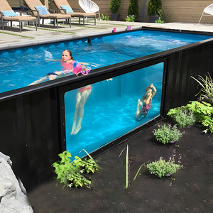 Piscina Prefabricada de Fibra de Vidrio para Exteriores, Personalizada, Pequeña, para Casa Familiar, con Marco de FRP de 20 pies, sobre el Suelo, en Contenedor de Envío - Product Image 1