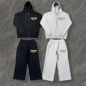Manufacturer Custom Heavy Weight Sweatpants and Hoodie Set Boxy Oversized Two Piece <b>Zip</b> up Hoodie Joggers Sets for Men - Product Image 1