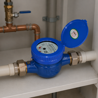 ZHAOJI DN20 Multi-Jet Mechanical Water Meter Kuningan/Besi Cor/Baja Tahan Karat 304 IP68 Flow Meter Bersertifikasi ISO Akurasi Kelas B