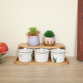 Soporte de bambú sólido para plantas de escritorio, de varios niveles, para suculentas de interior, soporte de madera para plantas para la sala de estar - Product Image 4