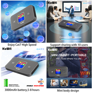 Oem Odm Kuwfi Cat7 Router 4G + Universele Simkaart Dual Band 1200Mbps Draagbare 4G Mobiele Router Met 3000Mah Batterij - Product Image 2