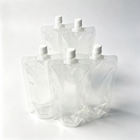 Pochette souple en plastique de 500 ml avec bec verseur, personnalisable, avec bouchon à vis pour lessive et adoucissant textile