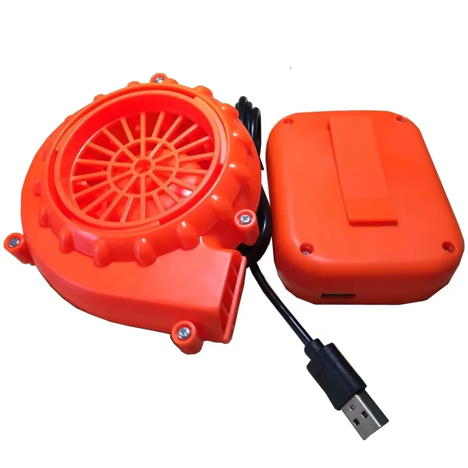 Mini ventilador eléctrico portátil USB DC 6V, soplador de aire para cabeza de Mascota, con modo de Gas, disfraces de dibujos animados, soplador energético naranja inflable