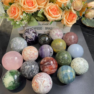 Tự nhiên đánh bóng Rose Quartz Sphere với cơ sở Màu đỏ-bohemian phong cách pha lê bói toán bóng cho trang trí nội thất - Product Image 1