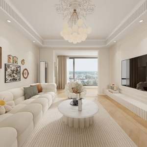 Meubles de style crème uni, design d'intérieur personnalisable, table et armoire pour toute la maison, pour application en villa - Product Image 6