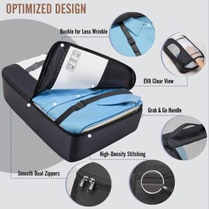 Bolsas de Almacenamiento para Viaje, Juego de 8 Cubos de Embalaje para Artículos Esenciales de Viaje, Organizador de Maleta Antiarrugas con Hebilla para Zapatos y Artículos de Aseo - Product Image 4