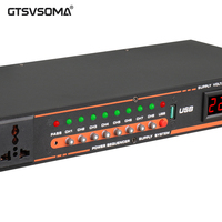 GTSVSOMA Séquenceur d'alimentation professionnel 10 canaux 6000W AC 100-240V avec écran rétroéclairé en métal pour ordinateurs portables/PC/TV/smartphones