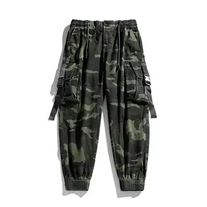 Drop Shipping Men Flap Pocket Buckle Cargo Pants Army Green Customized Camouflage Chino Cargo Pants Trouser for Men