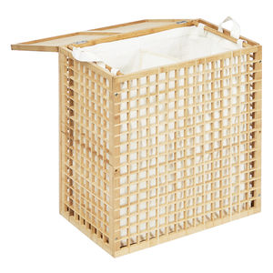 Cesto della <span class=keywords><strong>biancheria</strong></span> in cotone personalizzabile pieghevole in legno di bambù contenitori con coperchio cesto della <span class=keywords><strong>biancheria</strong></span> con <span class=keywords><strong>Design</strong></span> elegante panno sporco - Product Image 1
