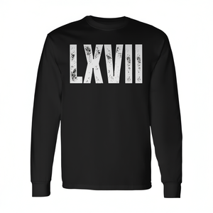T-shirt à manches longues avec chiffres romains Lxvii Six Seven 6 7 Meme Gen Slang - Product Image 2