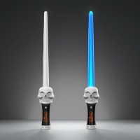 Sabre LED en plastique pour Halloween, logo personnalisé, poignée tête de mort effrayante, lumières multicolores, arc-en-ciel amusant, sabre laser extensible