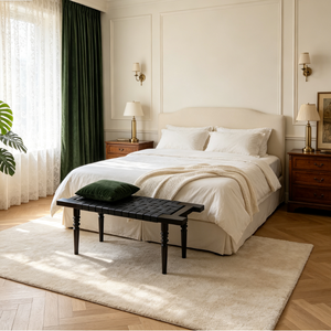 <span class=keywords><strong>Banco</strong></span> <span class=keywords><strong>de</strong></span> estilo vintage francés con asiento <span class=keywords><strong>de</strong></span> cuero tejido, patas <span class=keywords><strong>de</strong></span> madera maciza torneadas, estructura <span class=keywords><strong>de</strong></span> madera maciza, ecológico y duradero para entrada. - Product Image 2