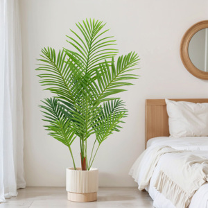 Palmera artificial de 4 pies y <span class=keywords><strong>Dypsis</strong></span> <span class=keywords><strong>Lutescens</strong></span> son plantas verdes en maceta adecuadas para sala de estar interior y decoración al aire libre - Product Image 2