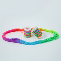 Cordon élastique rond coloré dégradé arc-en-ciel de 1 mm pour la fabrication de bijoux faits main et la création de perles DIY