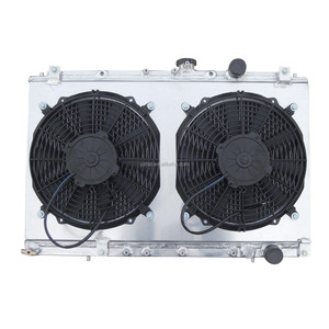 Radiador de Aluminio Completo con Cubierta de Ventilador para Mitsubishi Lancer EVO123 Mirage / Dodge Colt / Eagle <span class=keywords><strong>Summit</strong></span> / Plymouth Colt 1992-1996 - Product Image 4