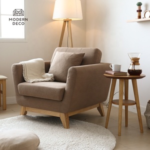 Fauteuil canapé en tissu unique, pieds en bois, design danois, style suédois - Product Image 2