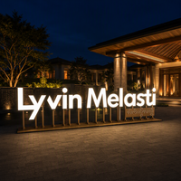 Enseigne lumineuse LED extérieure personnalisée LM211 en métal brossé et acrylique pour hôtel, villa, place publique