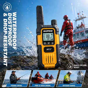 Walkie Talkie UHF Resistente BF-T28, IP67 a Prueba de Polvo y Agua, Resistente a Caídas, Cancelación de Ruido, Pantalla LCD Retroiluminada para Seguridad en el Sitio de Trabajo - Product Image 2