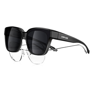 Gafas de sol rectangulares Kapvoe con lentes transparentes polarizadas UV400 para conducir, unisex, para adultos - Product Image 1