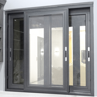 Ventanas Corredizas WANJIA Personalizadas con Mosquitera, Doble Acristalamiento, 2 Rieles, Ventanas Corredizas de Aluminio