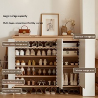 Meuble de rangement moderne en bois grande capacité, armoire multi-portes, meuble de salon, étagère à chaussures, tiroirs, pour hôtel et appartement, style populaire