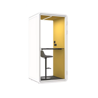 Cabine de bureau individuelle en tissu jaune, cabine de réunion mobile, cabine téléphonique acoustique pour appels