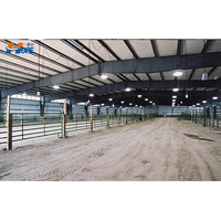 Structure en acier préfabriquée à construction rapide, abris préfabriqués à faible coût pour vaches / chevaux / chèvres / moutons