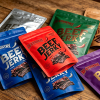 Kantong Biltong Zipper Berdiri Anti Lembab Berkualitas Makanan, Dapat Ditutup Kembali, untuk Daging Kering