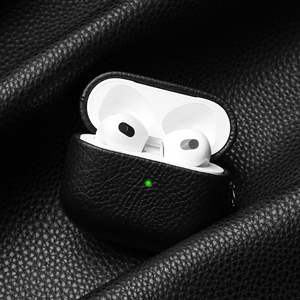 Funda para Auriculares AirPods Pro 2 con Textura de Litchi, Funda de Cuero de Cobertura Total de Tercera Generación, Funda Protectora de Cuero PU Suave - Product Image 3