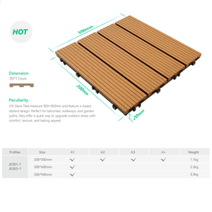 Dalles de terrasse en composite bois-plastique (WPC) sur mesure, finition grain de bois brossé, pour extérieur, hôtel, villa, jardin, balcon, <span class=keywords><strong>parc</strong></span> - Product Image 6