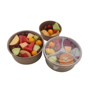 double wall eco friend disposable paper bowls with lids 1500ml customized