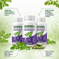 Moringa Oleifera 120 Kapsul 100% Bubuk Daun Murni untuk Dewasa Meningkatkan Daya Ingat & Kualitas Tidur