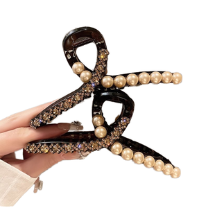 Sheshares Luxury Korean Style Pearl <strong>Hair</strong> Claw Clip, Elegant Shark Clip for Back Head Bun Women's Premium <strong>Hair</strong> <strong>Accessory</strong> - Product Image 3
