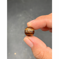 Perles en ambre naturel de 12 mm, lisses et polies, teinte chaude, avec inclusions, finition brillante, pour bijoux, Indonésie CV