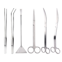 Ensemble de nettoyage de plantes d'aquarium en acier inoxydable pince à épiler ciseaux spatule bonsaï Kit grattoirs d'algues Kit d'outils d'aquarium plantés