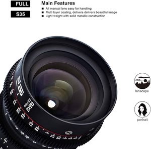 Objectif cinéma manuel Meike 18 mm T2.1 Super <span class=keywords><strong>35</strong></span> Prime à mise au point manuelle, monture EF, compatible avec RED Komodo BMPCC 6K Z CAM E2-S6 - Product Image 3