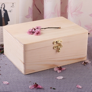 WanuoCraft-Caja de regalo de madera sólida personalizada, embalaje de regalo sin terminar, almacenamiento de joyería - Product Image 4