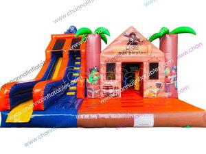 Combo gonflable de maison de videur de toboggan sautant plein d'entrain d'<span class=keywords><strong>île</strong></span> de pirate - Product Image 2