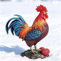Statue de coq Feng Shui, figurine en résine peinte à la main, vibrante, pour la décoration de la maison et du bureau