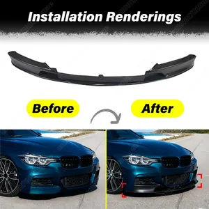 สำหรับรถยนต์ BMW ซีรีส์ 3 รุ่น F30 F31 ปี 2013 2014 2015 2016 2017 2018 M Sport ชุดแต่งสปอยเลอร์กันชนหน้าแบบ Shunt Lip - Product Image 2