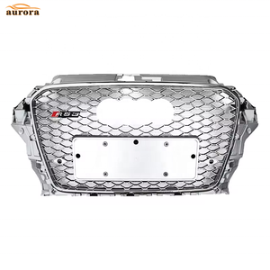 Grille avant RS3 pour Audi <span class=keywords><strong>A3</strong></span> <span class=keywords><strong>8V</strong></span> RS3, grille nid d'abeille, grille de pare-chocs avant, grille S3 Facelift, maille argentée, noire, chromée, 2013, 2014, 2015, 2016 - Product Image 6