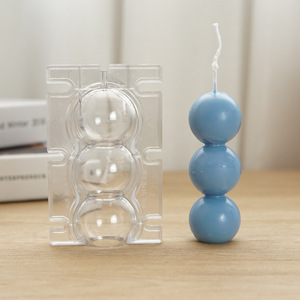 J311 New DIY Handmade Aromatherapy Mould Triple Christmas Ball Candle Plastic Acrylic Mold