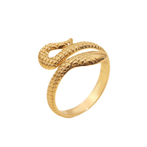 Verstellbarer Offener Edelstahlring für Frauen Personalisierter Schlangenförmiger Nischen-Fingerring aus Titanstahl - Product Image 6