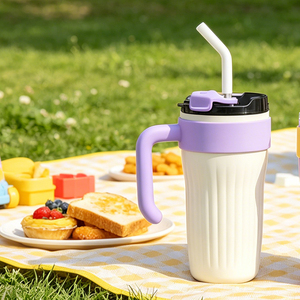 Gobelet isotherme en acier inoxydable 316 avec double ouverture et paille, idéal pour le café et l'escalade, nouveau cadeau d'affaires - Product Image 2