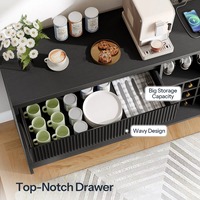 Nouveauté : Meuble de bar avec étagère à vin, rangement de bar, buffet avec éclairage LED et station de recharge