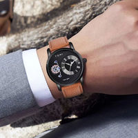 Jam Tangan Pria TOMI T104 Grosir, Desain Dial Bulat Premium, Tali Kulit, Jam Tangan Quartz Berkualitas Tinggi untuk Penggunaan Sehari-hari