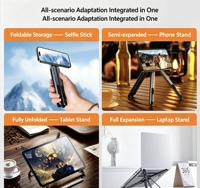 Support magnétique robuste en alliage d'aluminium Great Roc X16 portable tout-en-un avec hauteur réglable sur 8 niveaux pour ordinateur portable/tablette/smartphone
